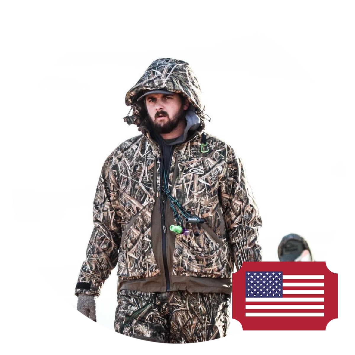 Hunters pictured in the woods for a timber duck hunt in Arkansas.