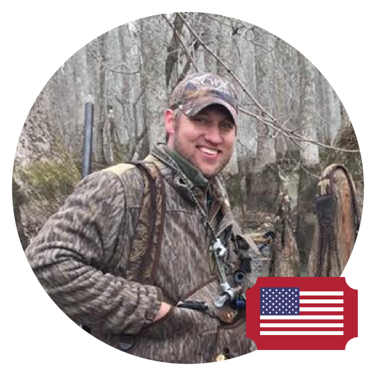 Hunter standing over decoys in Perry, Oklahoma.